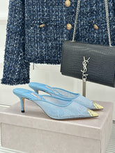 Load image into Gallery viewer, SE1748 Jimmy Choo Lace &amp; Metal Toe High Heel Mules / 10cm / Size 5-12
