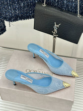 Load image into Gallery viewer, SE1748 Jimmy Choo Lace &amp; Metal Toe High Heel Mules / 10cm / Size 5-12
