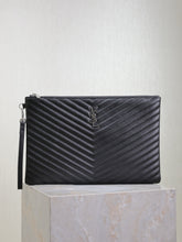 Load image into Gallery viewer, YSK415 CASSANDRE MATELASSÉ Maxi Tablet Pouch in Leather / 14.1x9.6x0.1inch / HIGHEST QUALITY VERSION
