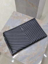 Load image into Gallery viewer, YSK414 CASSANDRE MATELASSÉ Maxi Tablet Pouch in Leather / 14.1x9.6x0.1inch / HIGHEST QUALITY VERSION
