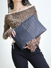 Load image into Gallery viewer, YSK414 CASSANDRE MATELASSÉ Maxi Tablet Pouch in Leather / 14.1x9.6x0.1inch / HIGHEST QUALITY VERSION
