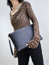 Load image into Gallery viewer, YSK415 CASSANDRE MATELASSÉ Maxi Tablet Pouch in Leather / 14.1x9.6x0.1inch / HIGHEST QUALITY VERSION
