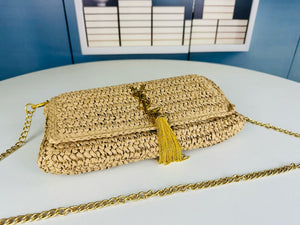 YSK358 Kate 99 Tassel in Raffia / 10.2 x 5.3 x 1.7 INCHES