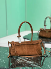 Load image into Gallery viewer, PD315 Cocoa Medium/Large Suede Handbag / HIGHEST QUALITY VERSION（

