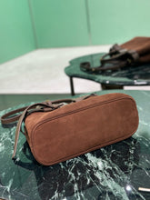 Load image into Gallery viewer, PD317 Medium Prada Buckle Suede Bag with Belt / HIGHEST QUALITY VERSION / 12.6x9x4.3inch
