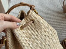 Load image into Gallery viewer, PD281 Crochet and Leather mini-bucket Bag / 7.6x6.8x3.9inch
