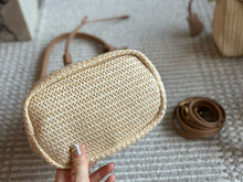 Load image into Gallery viewer, PD281 Crochet and Leather mini-bucket Bag / 7.6x6.8x3.9inch
