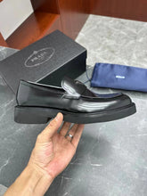 Load image into Gallery viewer, MSE078 Prada Brushed Leather Loafers / Size7-12
