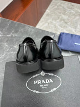 Load image into Gallery viewer, MSE078 Prada Brushed Leather Loafers / Size7-12
