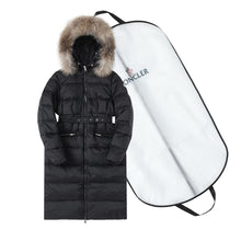 Load image into Gallery viewer, CLTH419 Boedic Black Hooded Shearling Long Down Jacket / Size0/1/2/3/4
