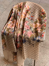 Load image into Gallery viewer, CLTH360 GG Flora Print Cashmere Scarf / 43.3x78.7inch
