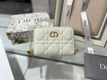 Load image into Gallery viewer, DR345 Dior Caro Compact Zipped Wallet / HIGHEST QUALITY VERSION / 4.5 x 3.5 x 1.5 inches
