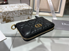 Load image into Gallery viewer, DR345 Dior Caro Compact Zipped Wallet / HIGHEST QUALITY VERSION / 4.5 x 3.5 x 1.5 inches
