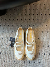 Load image into Gallery viewer, SE1664 Prada Nappa leather and Raffia Ballerinas / Size5-11
