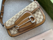 Load image into Gallery viewer, GC598 Gucci Horsebit 1955 Small Shoulder Bag / 10.4&quot;W x 6.7-4.1&quot;H x 3.1-1.6&quot;D
