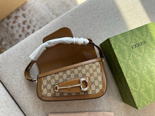 Load image into Gallery viewer, GC598 Gucci Horsebit 1955 Small Shoulder Bag / 10.4&quot;W x 6.7-4.1&quot;H x 3.1-1.6&quot;D
