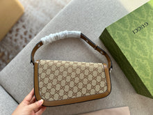 Load image into Gallery viewer, GC598 Gucci Horsebit 1955 Small Shoulder Bag / 10.4&quot;W x 6.7-4.1&quot;H x 3.1-1.6&quot;D
