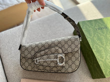 Load image into Gallery viewer, GC599 Gucci Horsebit 1955 Small Shoulder Bag / 10.4&quot;W x 6.7-4.1&quot;H x 3.1-1.6&quot;D
