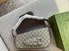 Load image into Gallery viewer, GC600 Gucci Horsebit 1955 Small Shoulder Bag / 10.4&quot;W x 6.7-4.1&quot;H x 3.1-1.6&quot;D
