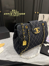 Load image into Gallery viewer, CC1445 Chanel Vintage Denim Airport Bag / 35 x 27 cm
