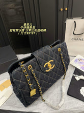 Load image into Gallery viewer, CC1445 Chanel Vintage Denim Airport Bag / 35 x 27 cm
