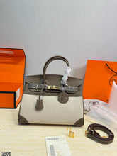 Load image into Gallery viewer, HM193 Hermes Birkin 30 / Canvas &amp; Leather Trim / 30 x 21 cm
