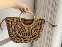 Load image into Gallery viewer, VLTN091 LOCÒ Raffia Shoulder Bag / 13.7x9.6x2.7inch
