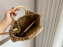 Load image into Gallery viewer, VLTN091 LOCÒ Raffia Shoulder Bag / 13.7x9.6x2.7inch
