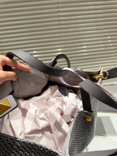 Load image into Gallery viewer, VLTN084 Medium Straw Summer Tote Bag / W13.8xH9.8xD6.7 in
