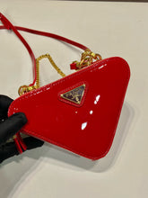 Load image into Gallery viewer, PD268 Triangular Patent Leather Mini Pouch / 5.9x3.9inch / HIGHEST QUALITY VERSION
