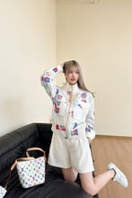 Load image into Gallery viewer, CLTH429 LV Doodle Print Bomber Jacket
