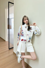 Load image into Gallery viewer, CLTH429 LV Doodle Print Bomber Jacket
