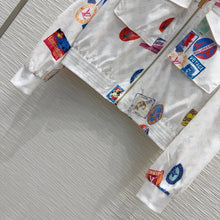 Load image into Gallery viewer, CLTH429 LV Doodle Print Bomber Jacket
