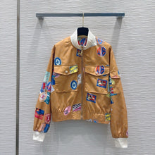 Load image into Gallery viewer, CLTH430 LV Doodle Print Bomber Jacket
