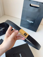 Load image into Gallery viewer, BL241 YSL Charniere Buckle Belt in Smooth Leather / 2.5cm/1&quot;
