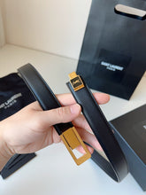 Load image into Gallery viewer, BL241 YSL Charniere Buckle Belt in Smooth Leather / 2.5cm/1&quot;
