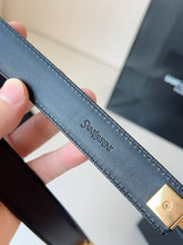Load image into Gallery viewer, BL241 YSL Charniere Buckle Belt in Smooth Leather / 2.5cm/1&quot;
