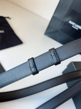 Load image into Gallery viewer, BL241 YSL Charniere Buckle Belt in Smooth Leather / 2.5cm/1&quot;
