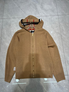 CLTH405 BUR Check Hood Cotton Zip Hoodie