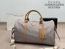 Load image into Gallery viewer, PD368 Medium Prada Symbole Embroidered Fabric Travel Bag / 17.7x10.2x9.1inch
