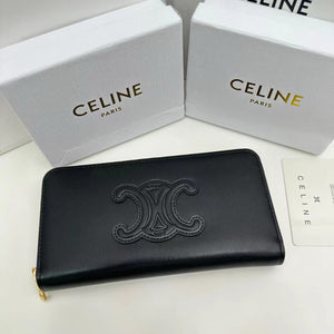 CL128 Large Zipped Wallet Cuir Triomphe / 7 x 4 x 1 IN