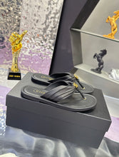Load image into Gallery viewer, SE1755 CHANEL Double C Logo Camellia Thong Sandals / Size 5-11
