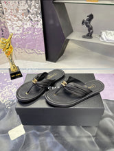 Load image into Gallery viewer, SE1755 CHANEL Double C Logo Camellia Thong Sandals / Size 5-11
