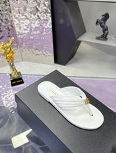 Load image into Gallery viewer, SE1756 CHANEL Double C Logo Camellia Thong Sandals / Size 5-11
