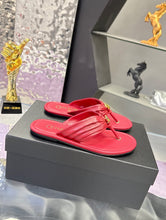 Load image into Gallery viewer, SE1757 CHANEL Double C Logo Camellia Thong Sandals / Size 5-11
