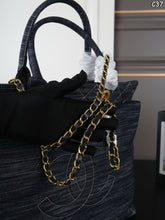 Load image into Gallery viewer, CC1458 CHANEL Vintage Denim Hobo Tote Bag / 37 x 33 cm
