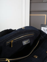 Load image into Gallery viewer, CC1458 CHANEL Vintage Denim Hobo Tote Bag / 37 x 33 cm
