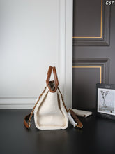 Load image into Gallery viewer, CC1460 CHANEL Canvas Chain Tote &amp; Pouch Set / Large: 37 x 29 cm, Small: 31 x 24 cm
