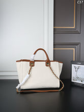 Load image into Gallery viewer, CC1460 CHANEL Canvas Chain Tote &amp; Pouch Set / Large: 37 x 29 cm, Small: 31 x 24 cm

