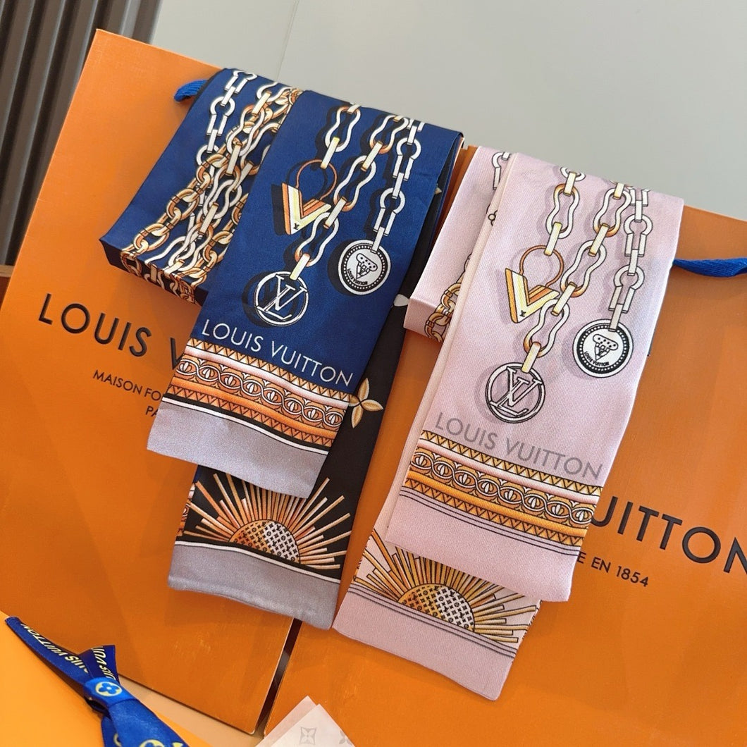 CLTH447 LV Monogram Confidential Bandeau / 47.2 x 3.1 inches